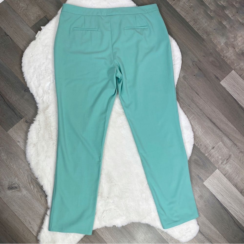 Vince Camuto Flat Front Trousers Straight Leg Pants Seafoam Green 12 - Picture 3 of 10